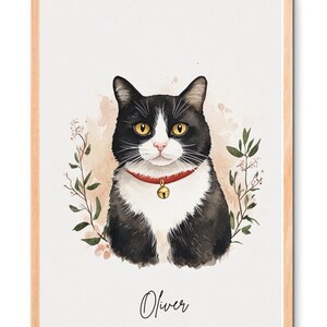 Cat Watercolor Custom Cat Portraits Personalized Pet Art & Gifts Unique Keepsake for Cat Lovers Cat portrait from photo Cat lovers gift