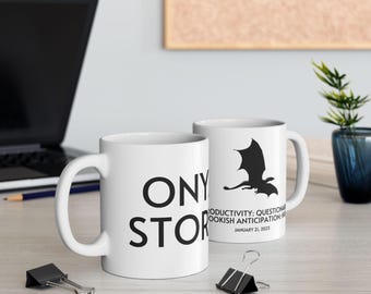 Keramisk mugg, ONYX STORM | BOKMASK | Drakar | Perfekt present till läsare som väntar på den senaste boken i Empyrean-serien, Novelty