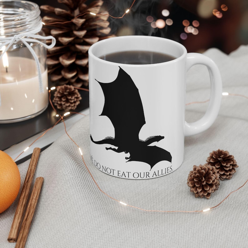 Iron Flame | Empyrean | Tairn | Dragons | Unique Coffee Cup, 11oz/15oz image 1