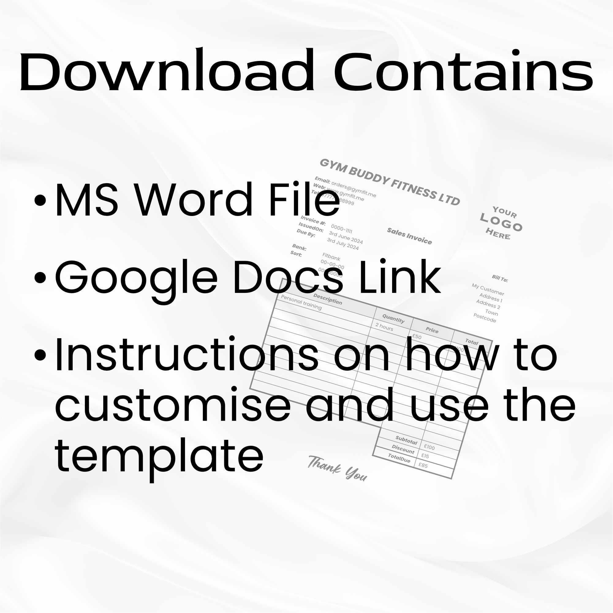 A4 Paper UK Generic Invoice Template - Google Docs - Microsoft Word ...