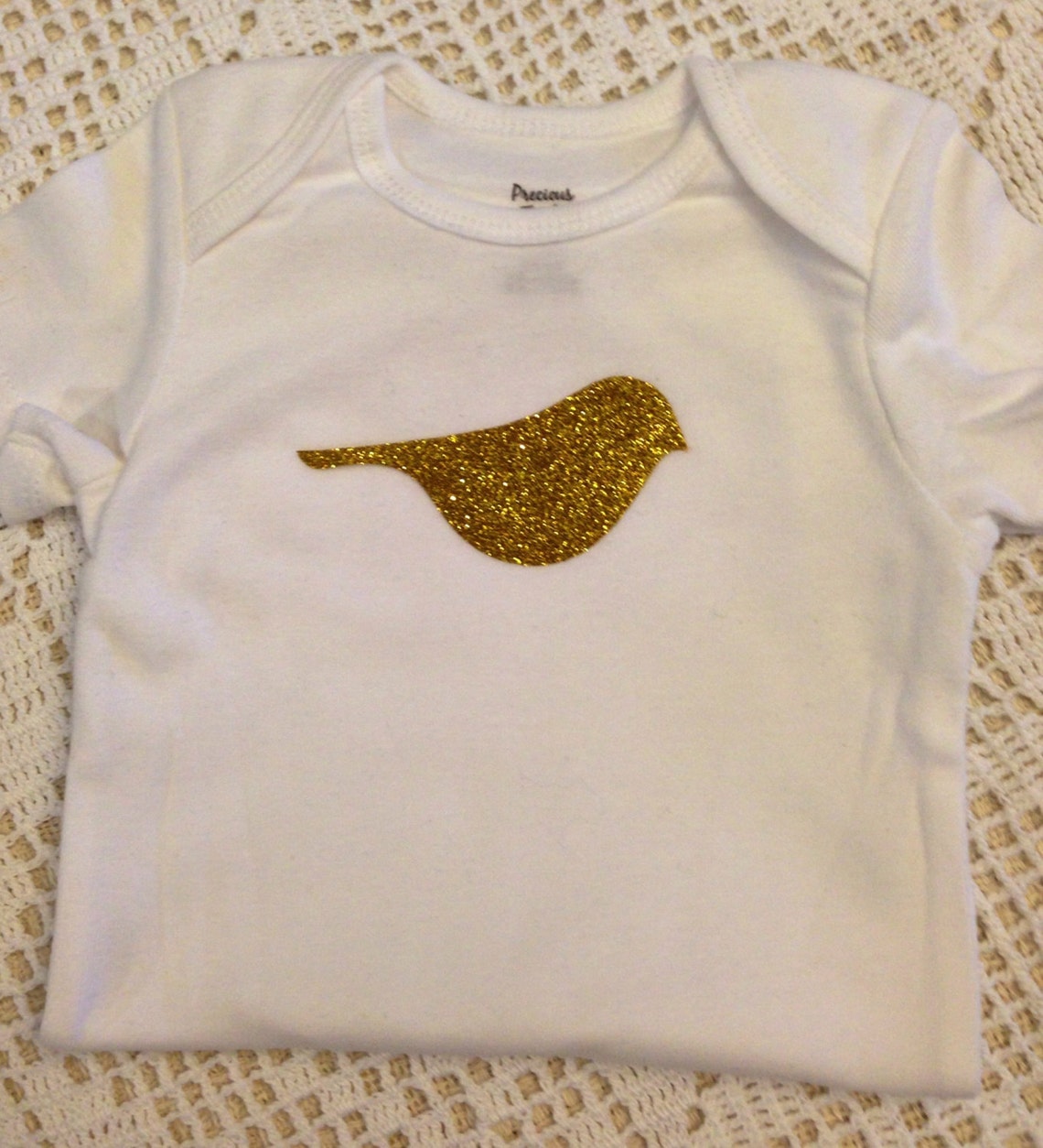 Gold Glitter Ironon Heat Transfer Vinyl Birdie Onesie IRON Etsy