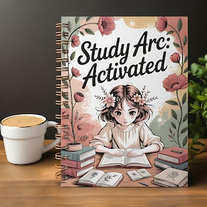 Study Arc: Activated Spiral Notebook - Cute Journal for Students, Floral Design, Back to School, Gift for Writers, Art Supplies