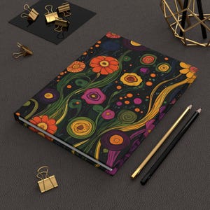 Floral Hardcover Journal - Whimsical Design for Writers, Gift for Artists, Daily Planner, Nature Lover&#39;s Notebook, Eco-Friendly Diary