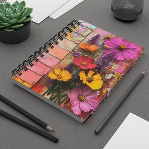 Bloemen inspiratie spiraalgebonden notitieboek | Natuurliefhebber, schetsboek, notitieboek, cadeau voor haar, esthetisch dagboek, notitieboek met spiraal