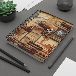 Wild West Spiral Journal: Vintage Cowboy Notebook, Western Decor