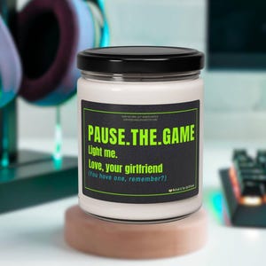Funny Gamer Boyfriend Candle, Gag Gift for Him From Girlfriend, Gaming Anniversary, Valentine&#39;s, Birthday Gift Idea