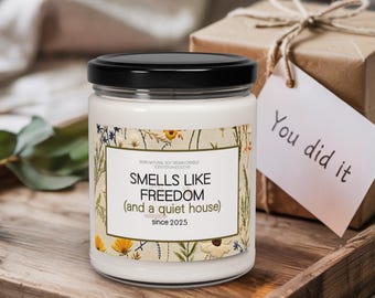 Vela de nido vacío divertida y personalizada, regalo para mamá, maestra o amiga, vela de soja con lavanda y salvia, regalo clave para la vuelta al cole.