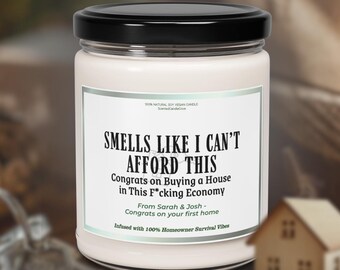 Gepersonaliseerde kaars nieuwe huiseigenaar, grappig housewarmingcadeau, custom eerste huis gefeliciteerd cadeau, makelaar sluitingscadeau, kaars eerste appartement
