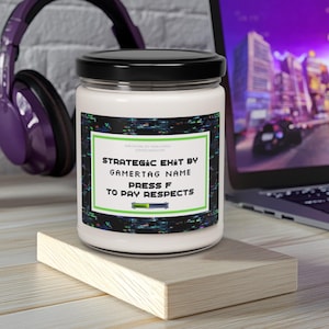 Personalized Gamer Candle, Custom Gamertag Scented Soy Candle for Gamers, Gaming Room Decor, Birthday Christmas Gen Z Gift Video Game Lover