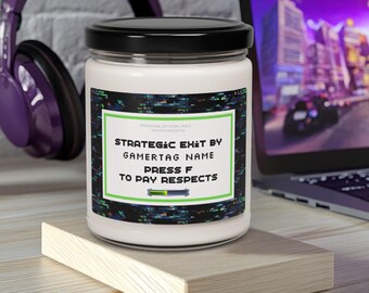 Personalized Gamer Candle, Custom Gamertag Scented Soy Candle for Gamers, Gaming Room Decor, Birthday Christmas Gen Z Gift Video Game Lover