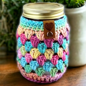 Mason Jar Cozy, Jar Sleeve, Iced Tea, Reusable Drink Cozy, Mason Jar Cosy, Pint or Quart Jar Cover, Boba Tea, Wine Cozy, Home Decor