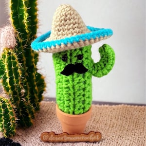 Best Seller Small Saguaro Cactus/Crochet Cactus in Terracotta Pot/No Fuss Plant/Succulent/The Original Sombrero Cactus/Cinco de Mayo