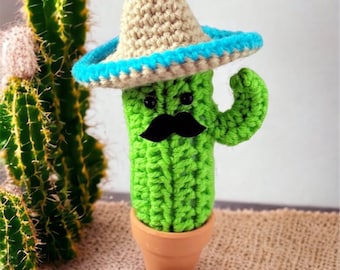 Best Seller Small Saguaro Cactus/Crochet Cactus in Terracotta Pot/No Fuss Plant/Succulent/The Original Sombrero Cactus/Cinco de Mayo