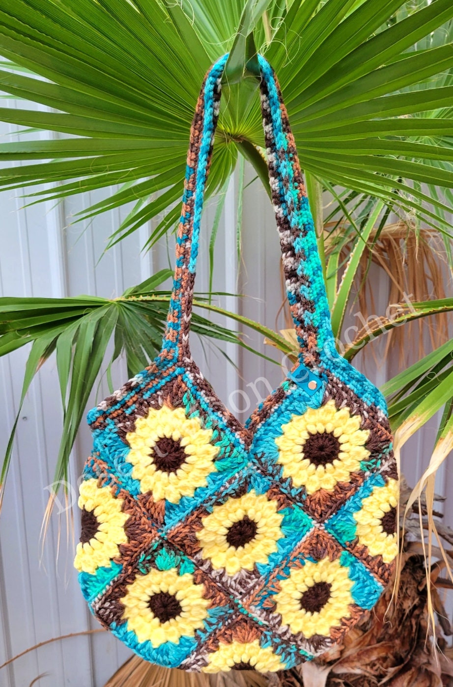 Sunflower Tote Bag Crochet Summer Sunflower Bag Farmer's | Etsy
