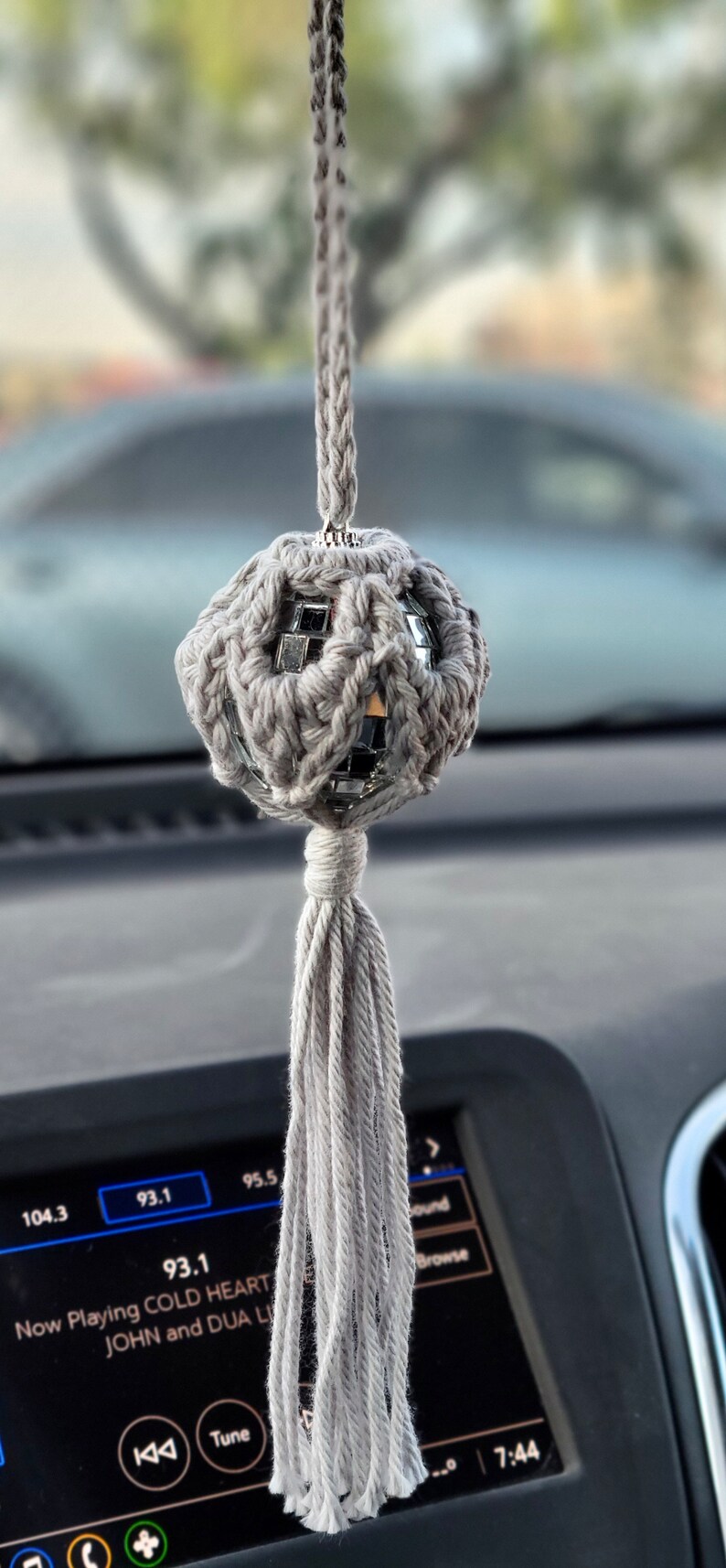 Mini Disco Ball Car Charm Mirror Ball Decoration Crochet Etsy