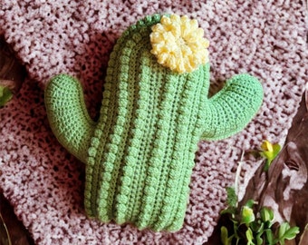 Saguaro Cactus Pillow/Desert Southwest Home Decor/Crochet Cactus Cushion/Den Bedroom or Nursery Pillow/Mothers Day/Cinco de Mayo