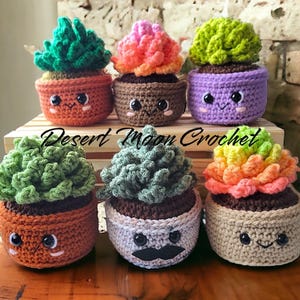 Gehaakte vetplant in pot: kawaii bureaudecoratie, plant zonder poespas