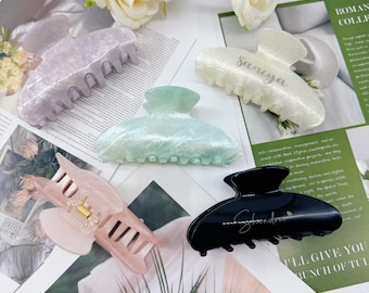 Personalized Name Hair Claw, Elegant Bridesmaid Gift