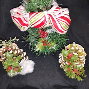 Painted/Decorated Pine Cones (3)