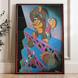Super Mario vs Donkey Kong Arcade Poster: Retro Game Room Decor (Digital Print)