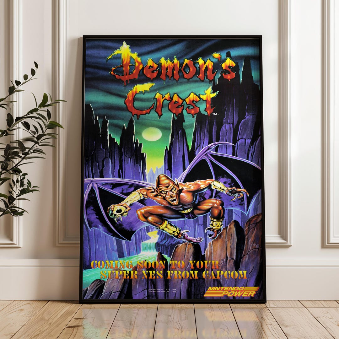 Demon's Crest SNES Poster: Retro Nintendo Power Printable (digital ...