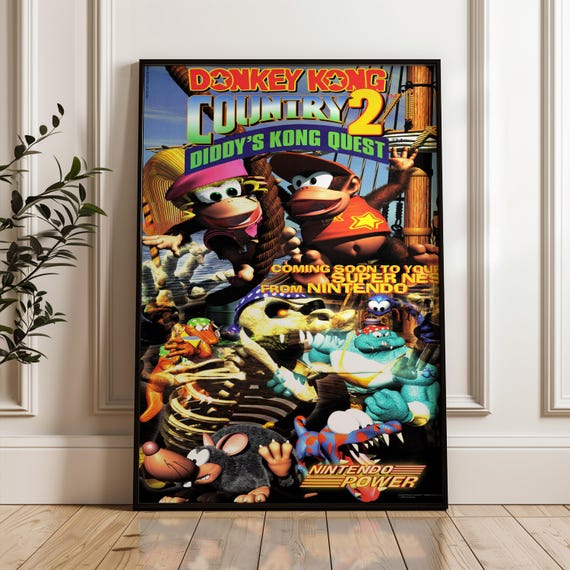 Donkey Kong Country 2 Poster: Retro Nintendo Power Print (digital