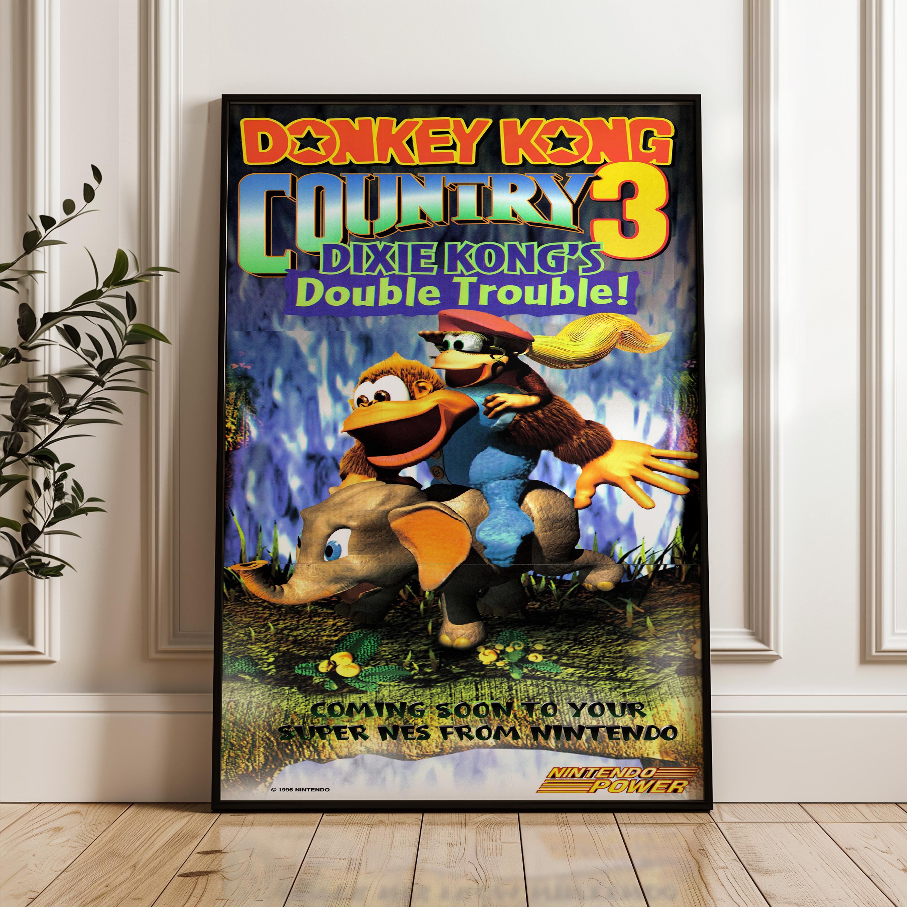 Donkey Kong Country 3 Poster: Retro NES Game Room Decor (digital
