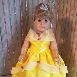 Belle Beauty and the Beast - American Made 18 inch doll Dress