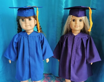 Doll Graduation Gown Set:  Graduation Robe, Cap, & Stole for 18 inch Dolls