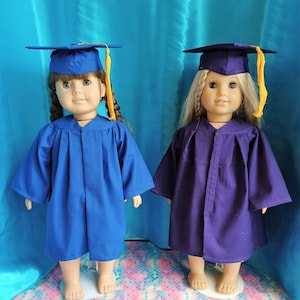 Doll Graduation Gown Set:  Graduation Robe, Cap, & Stole for 18 inch Dolls