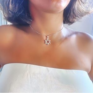 Jewish Star Necklace Gold Star of David Necklace Judaica Gift Made in Israel Jewelry I stand with Israel Support Israel Magen David Necklace