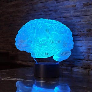 3D Brain LED Night Light - 7 Colour Changing, Remote Control, Touch Sensor, 4 Light Modes | Neuroscience Gift