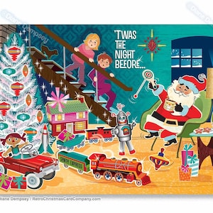 Twas The Night Before Christmas Cards, Package of 8 | Santa Christmas Card | Funny Christmas Cards