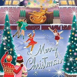Christmastime In The City Christmas Cards, Package of 8 | Ice Rink At Rockefeller Center Christmas Cards