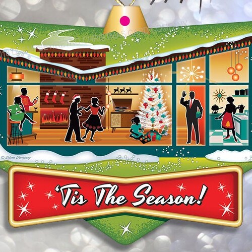 Home for the Holidays Midcentury Modern House Christmas Etsy