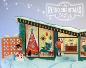 The Butterfly Mid-Century Modern Christmas House Table Top Display