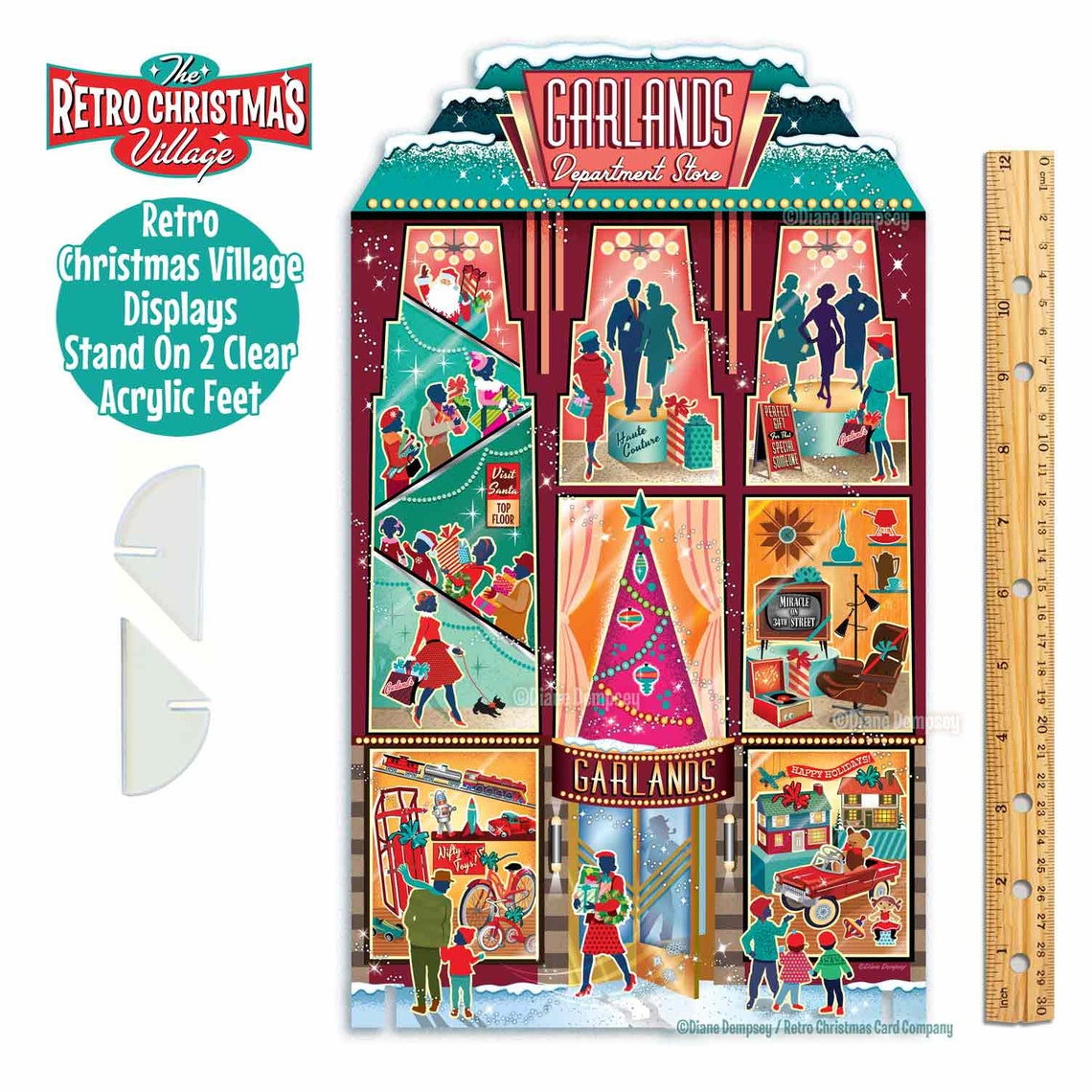 Garlands Department Store The Retro Christmas Village Table Etsy