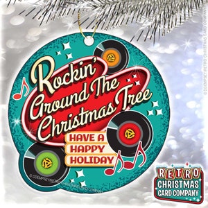 Rockin Around the Christmas Tree Ornament | Music Christmas Ornament | Rock n Roll Ornament | 50s Ornament