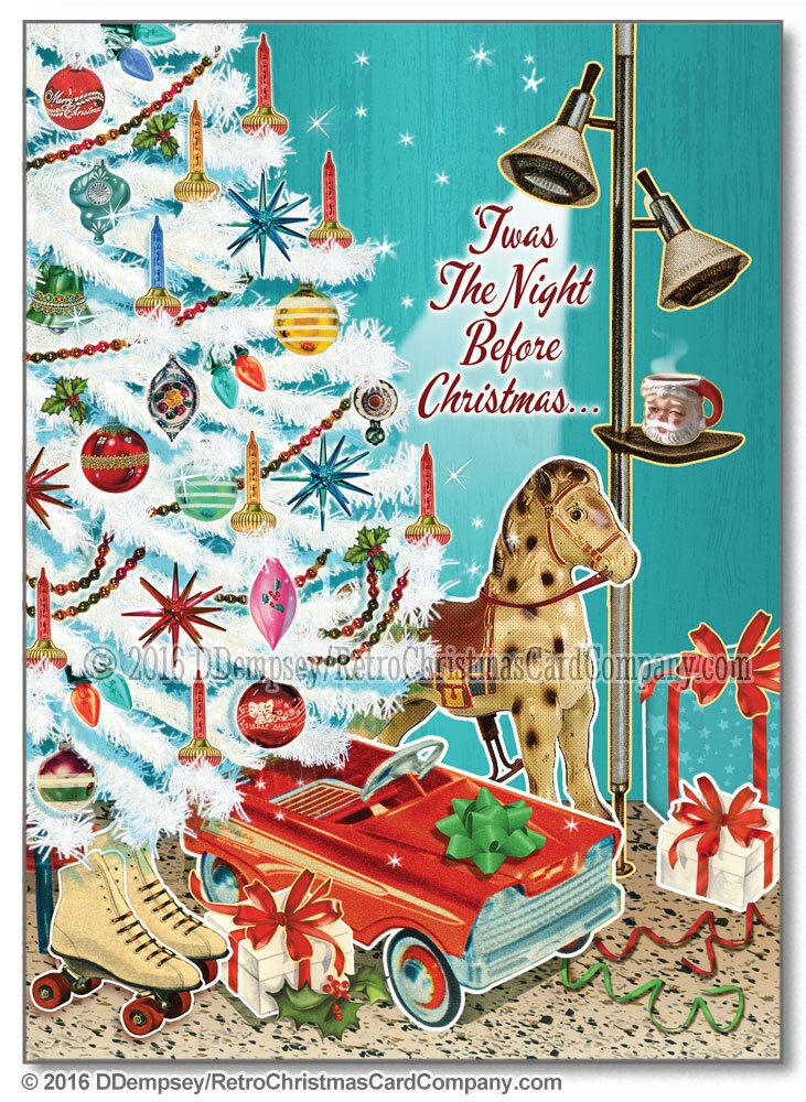 White Christmas Tree Cards 8 Cards color env. Vintage | Etsy