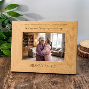 Grandma Memorial Photo Frame, In Loving Memory Wood Frame, Engraved Personalised Remembrance Picture Frame, Loss of Loved One Keepsake Gift
