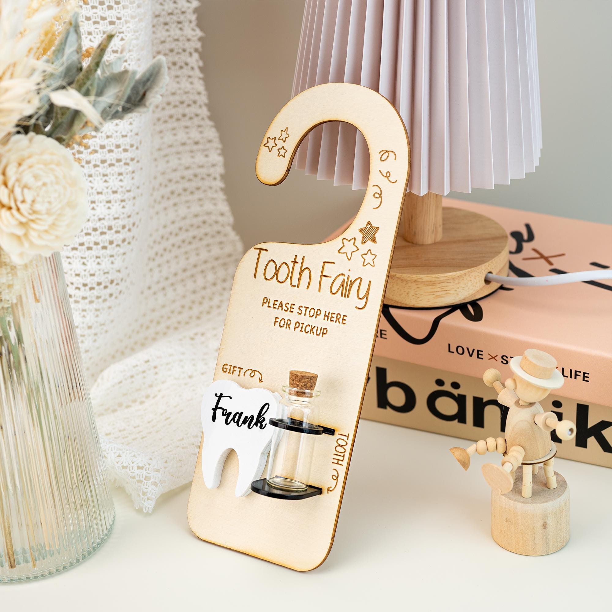 Personalized Tooth Fairy Door Hanger: Wooden Money & Note Slot - Etsy