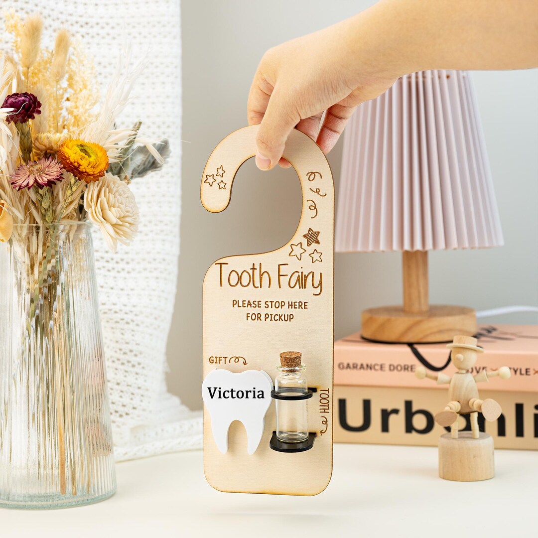 Personalized Tooth Fairy Door Hanger: Wooden Money & Note Slot - Etsy