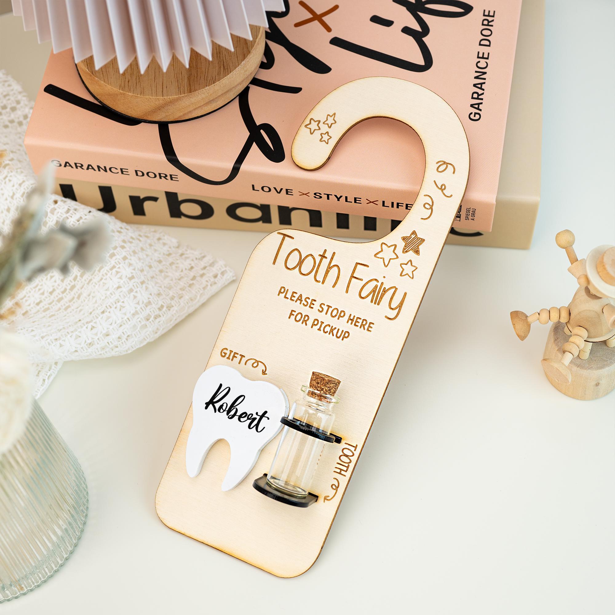 Personalized Tooth Fairy Door Hanger: Wooden Money & Note Slot - Etsy