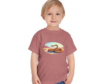 Camiseta infantil com estampa de cobra atrevida e réptil.