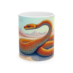 Sssippin' Snake Desert Coiled Serpent Ceramic Mug | 11oz 15oz