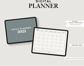 Gedateerde digitale dagplanner, Goodnotes maandplanner, Notability maandplanner, maandelijkse pdf-afdrukbare planner