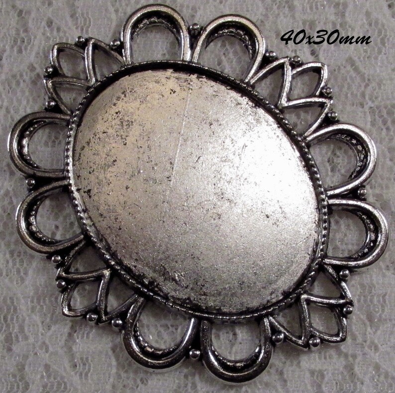 Enchantment III 40x30mm Antique Silver Setting 1 pc : sku 11.28.12.8 T17