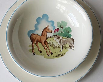 Copeland Spode Pets Farm Bowl Plate Made In England