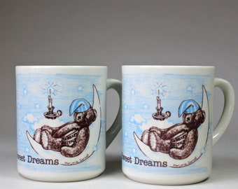 Vintage Teddy Bear Mugs: 1980s Sweet Dreams Tea Coffee Set