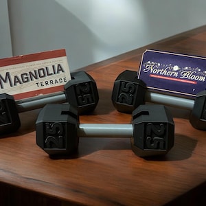 Unique Barbell Business Card Holder - Gym Lover Desk Accessory